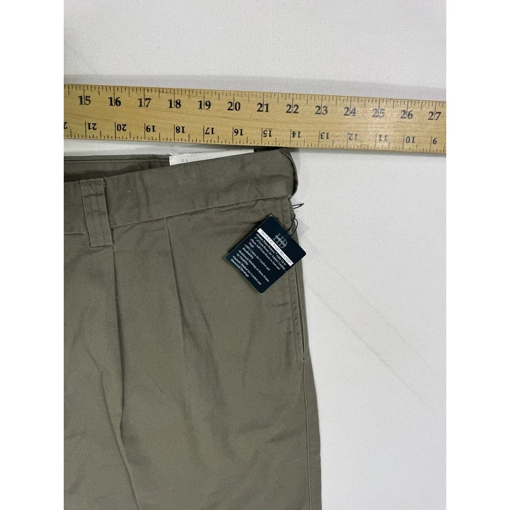 Harbor Bay Men Shorts 44 Olive Green Pleated Chino Golf Dad Casual Cotton Canvas